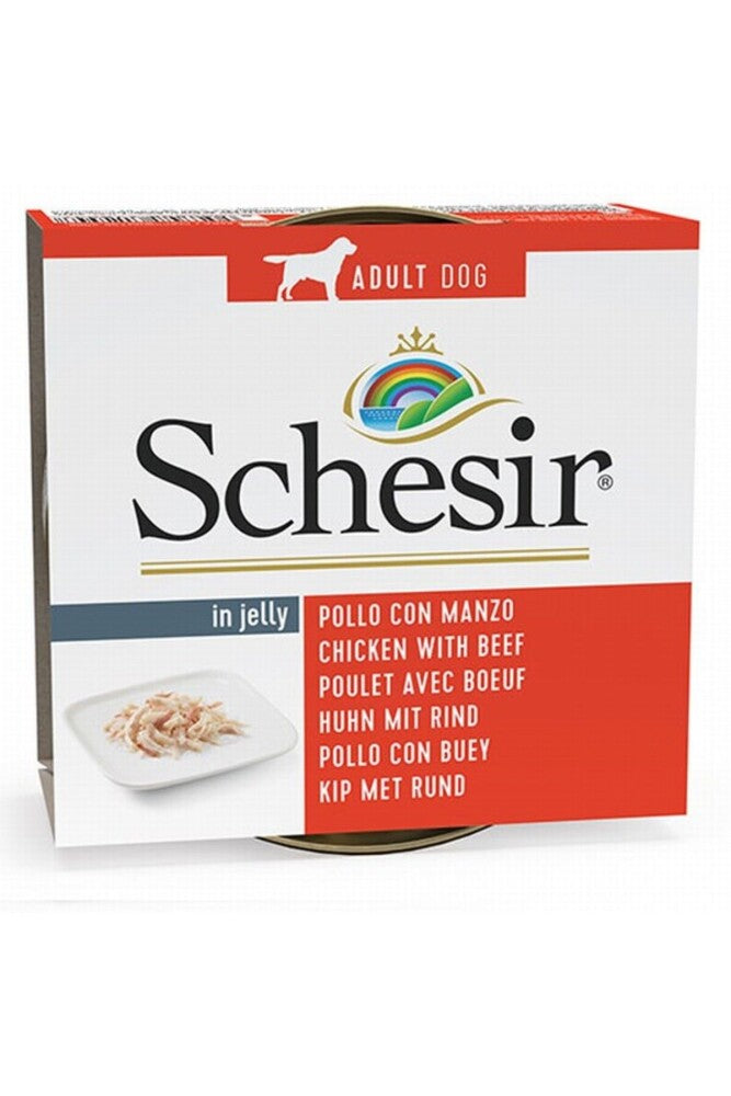 Schesir Jelly Tavuk Fileto Ve Sığır Jöle İçinde Yetişkin Köpek Konservesi 150 GR | SRC: Barcode: 8005852712547